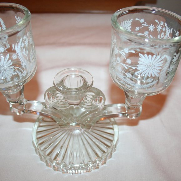 Reduced! 3 LIGHT CANDLESTICK - Cosmos Clear by Jeannette (6pcs) - Picture 6 of 9